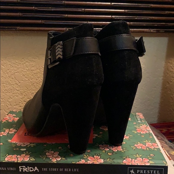 Bamboo Black Patton and Suede Booties - Picture 8 of 8